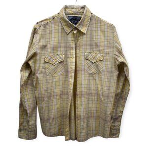 ONeill Lost Shirt M Mens Button Down Plaid Western Embroidered Rockabilly Cowboy